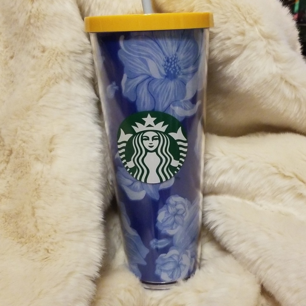 Starbucks blue floral 24 oz. Tumbler.